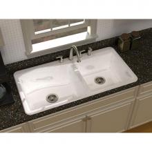 Song S-8640-2-70 - ALLEGRO?, 43''x22'' Self-Rimming, 2 Bowl Sink, 2 Faucet Holes, Color