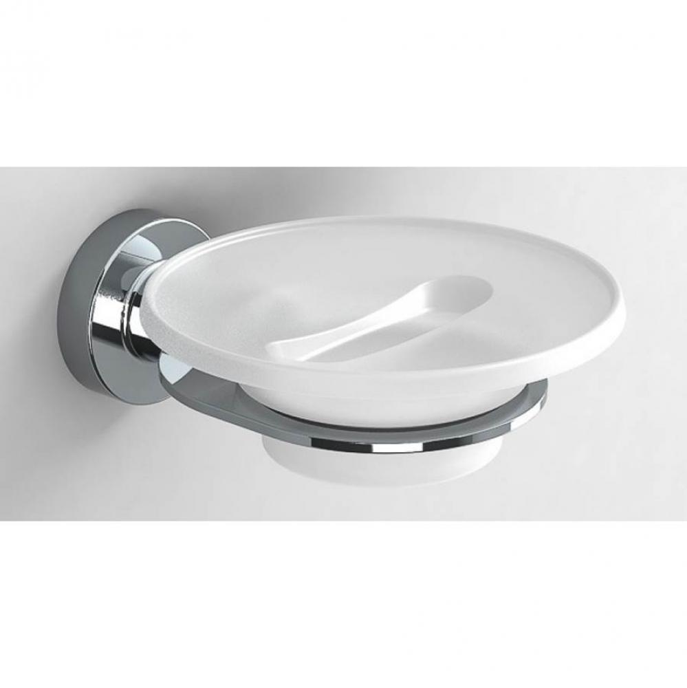 Tecno-Project Glass Soap Dish Brushed Nickel