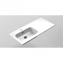 Sonia 168576 - SONIA -MX3 BASIN 100 1Ø OFFSET EDGE.LEFT MINERAL SOLID MATTE (D)
