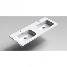 Sonia 168132 - SONIA -SX9 BASIN 48''(120cm) DOUBLE 1Ø WHITE CERAMIC(D)