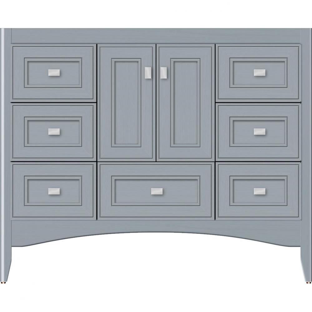 42 X 18 X 34.5 Wallingford Vanity Deco Miter Silver Oak Sb