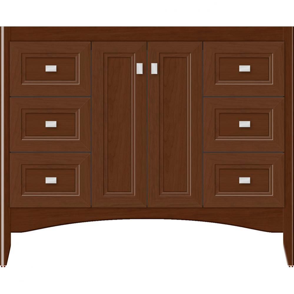 42 X 21 X 34.5 Wallingford View Vanity Ogee Miter Pecan Cherry Sb