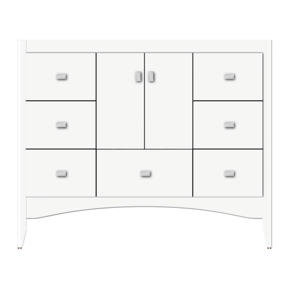 42 X 18 X 34.5 Wallingford Vanity Tiered Miter Sat White Sb