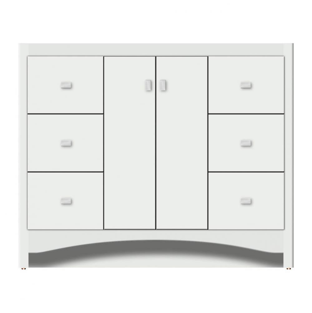 42 X 21 X 34.5 Ravenna View Vanity Tiered Miter Powder Grey Sb