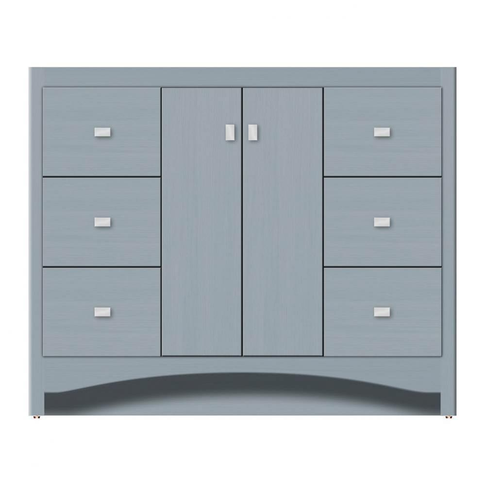 42 X 21 X 34.5 Ravenna View Vanity Tiered Miter Silver Oak Sb