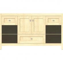 Strasser Woodenwork 50.438 - 60 X 21 X 34.5 Alki Cafe Vanity Shaker Nat Maple Sb