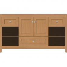 Strasser Woodenwork 50.606 - 60 X 21 X 34.5 Alki Cafe Vanity Shaker Nat Oak Sb