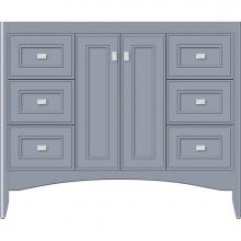 Strasser Woodenwork 33-857 - 42 X 18 X 34.5 Wallingford View Vanity Deco Miter Sat Silver Sb