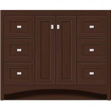 Strasser Woodenwork 42-028 - 42 X 18 X 34.5 Ravenna View Vanity Deco Miter Choc Oak Sb
