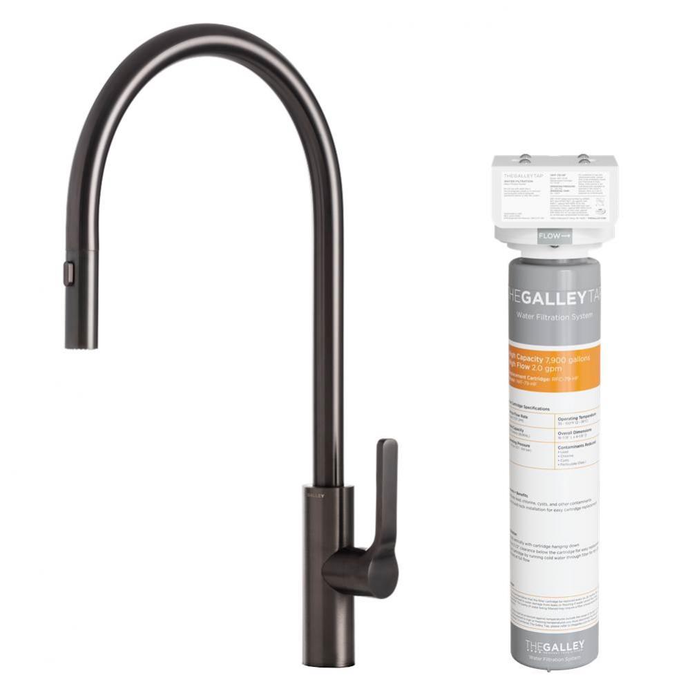 Ideal Tap High-Flow in PVD Satin Black Stainless Steel and Water Filtration System