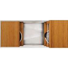 The Galley IWS-4-S-TT-BA - Ideal ThinTop™ Workstation 4S with Five Tool Culinary Kit in Natural Golden Bamboo