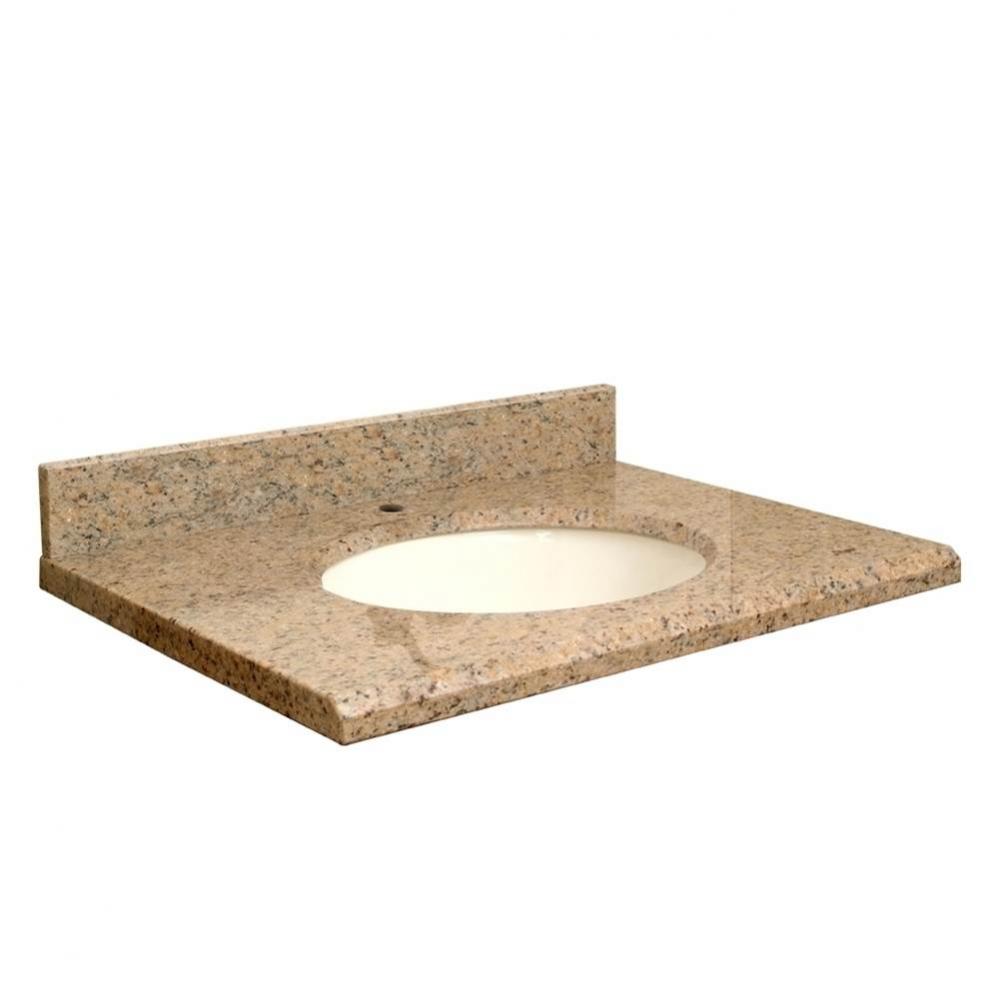 Granite 37-in x 19-in Bathroom Vanity Top with Beveled Edge, Single Faucet Hole, and Biscuit Bowl