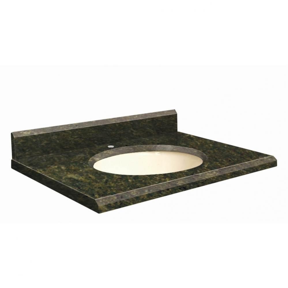 Granite 49-in x 19-in Bathroom Vanity Top with Beveled Edge, Single Faucet Hole, and Biscuit Bowl