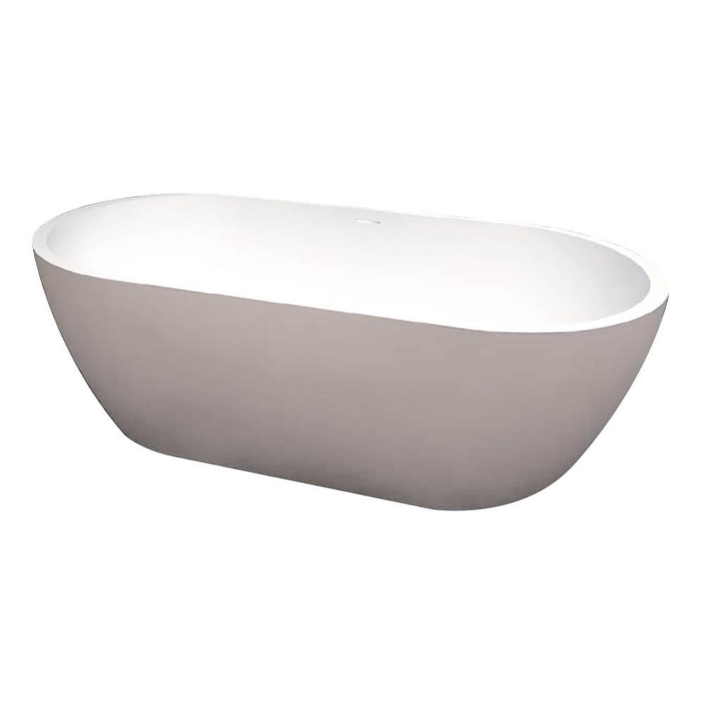 Sherwood Grande 71-in L x 32-in W x 21-in H Resin Stone Freestanding Bathtub with center drain, in