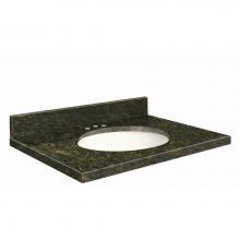 Transolid G3122-E3-A-W-8C - Granite 31-in x 22-in Bathroom Vanity Top with Eased Edge, 8-in Contour, and White Bowl in Uba Ver