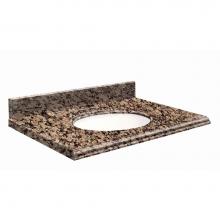 Transolid G3122-E5-A-W-4 - Granite 31-in x 22-in Bathroom Vanity Top with Eased Edge, 4-in Centerset, and White Bowl in Balti