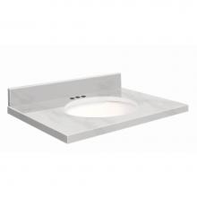 Transolid G4922-M1-A-W-4 - Natural Marble 49-in x 22-in Bathroom Vanity Top with Eased Edge, 4-in Centerset, and White Bowl i
