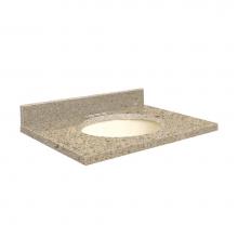Transolid Q3119-3G-A-B-4 - Quartz 31-in x 19-in Bathroom Vanity Top with Eased Edge, 4-in Centerset, and Biscuit Bowl in Sorr