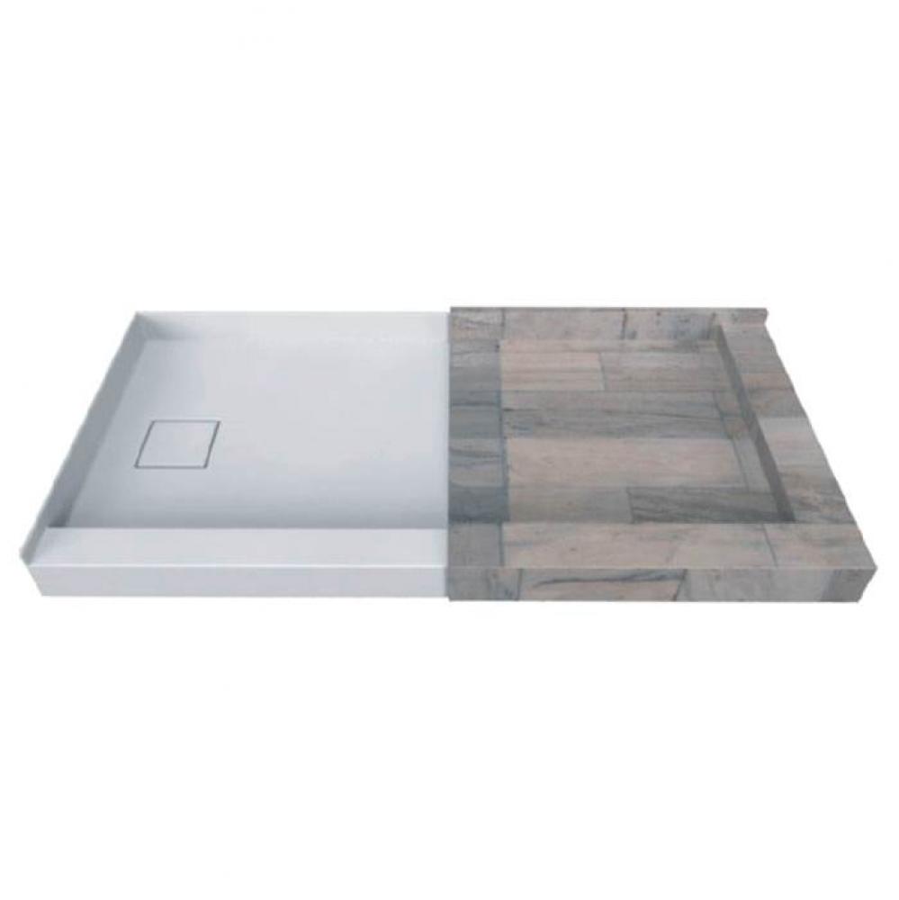Double Threshold TileME Showerbase Offset Left Drain 72 x 30''