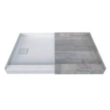 Valley Acrylic TMSBSTOD6042L - Single Threshold TileME Showerbase Offset Left Drain 60 x