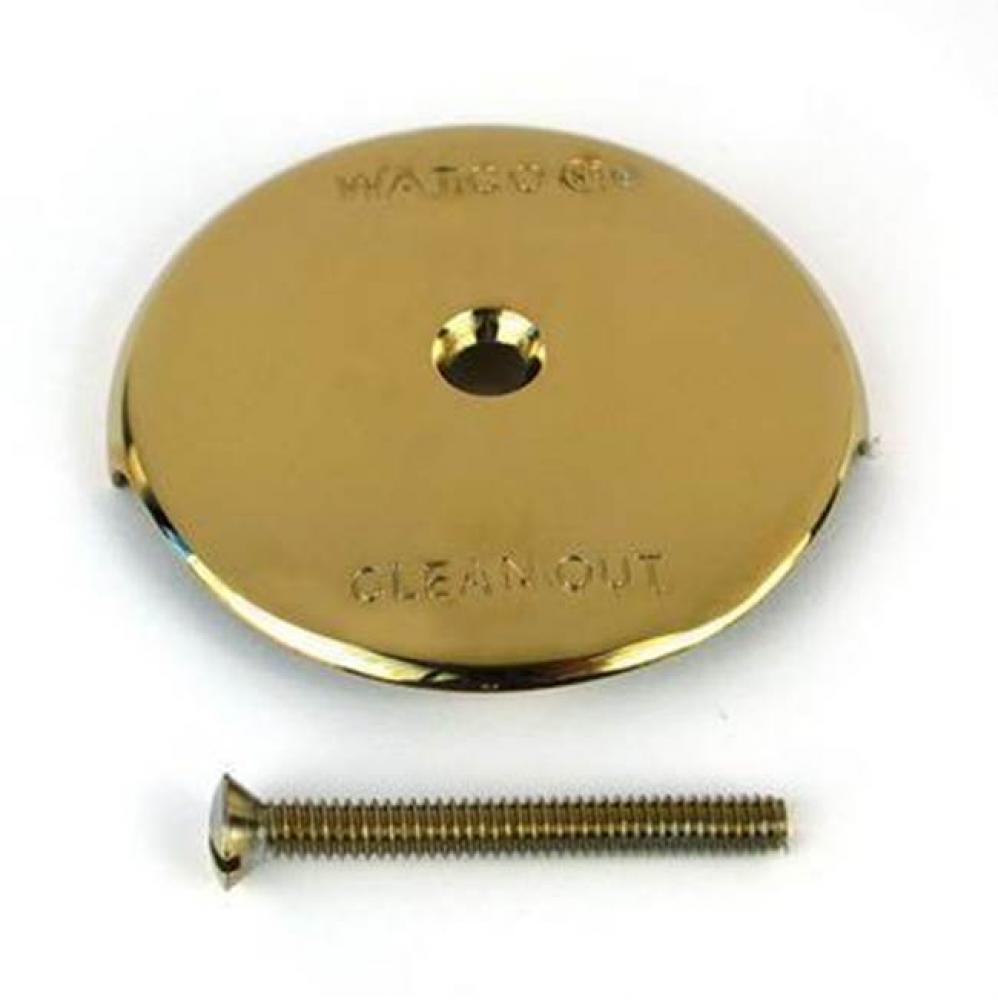 Overflow Plate Kit, 1-hole faceplate, one screw, Antique Brass