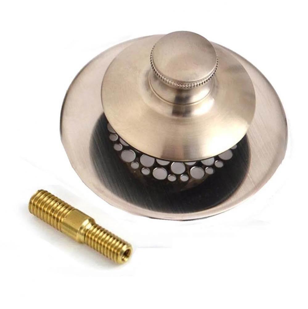 Universal Nufit Pp Tub Clos. Brushed Nickel Grid Strainer 3/8-5/16 Adapter Pin Brass