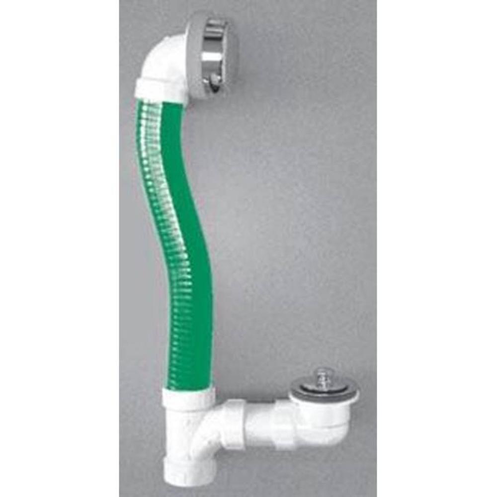 FLEX924: FOOT ACT. Flex. PVC w/Sch 40 tee, DE, W-OF Plate PVC, Chrome Plated