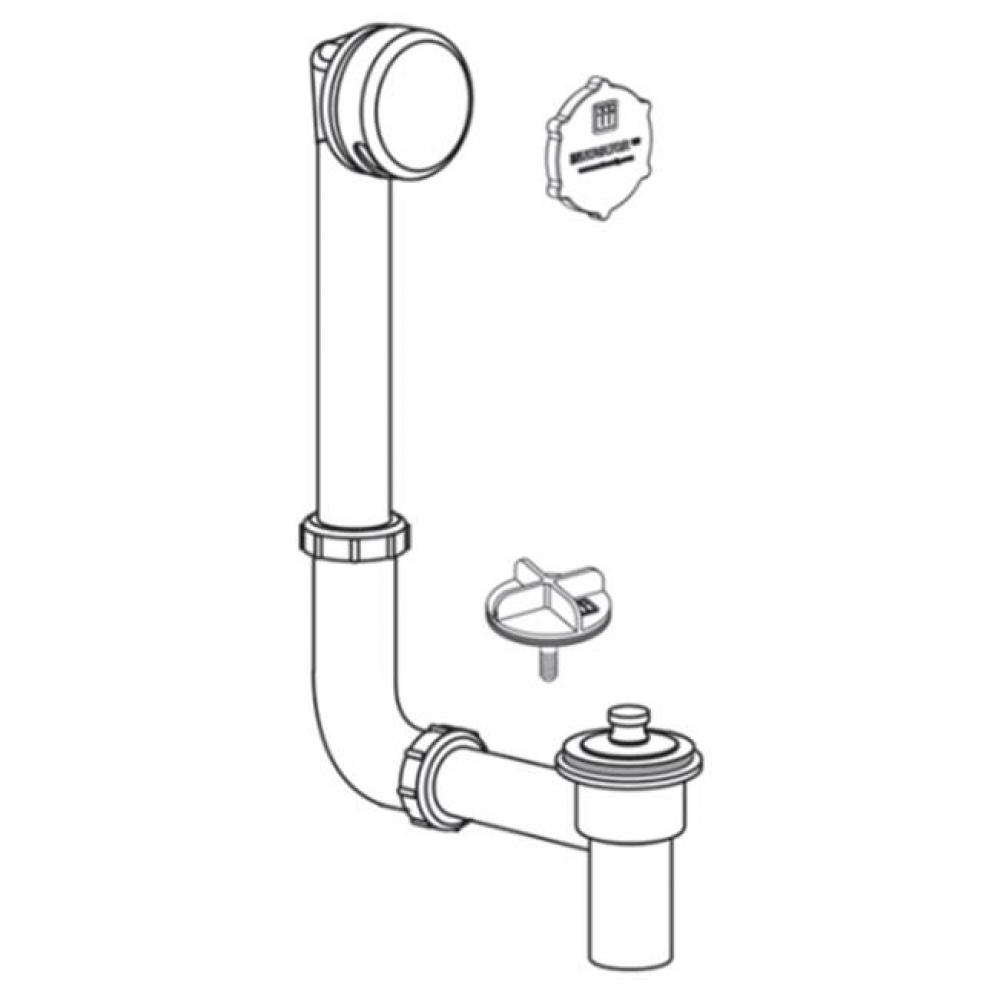 Push Pull Innovator Dir. Drain Bath Waste Pvc/Polypro. Pvc White