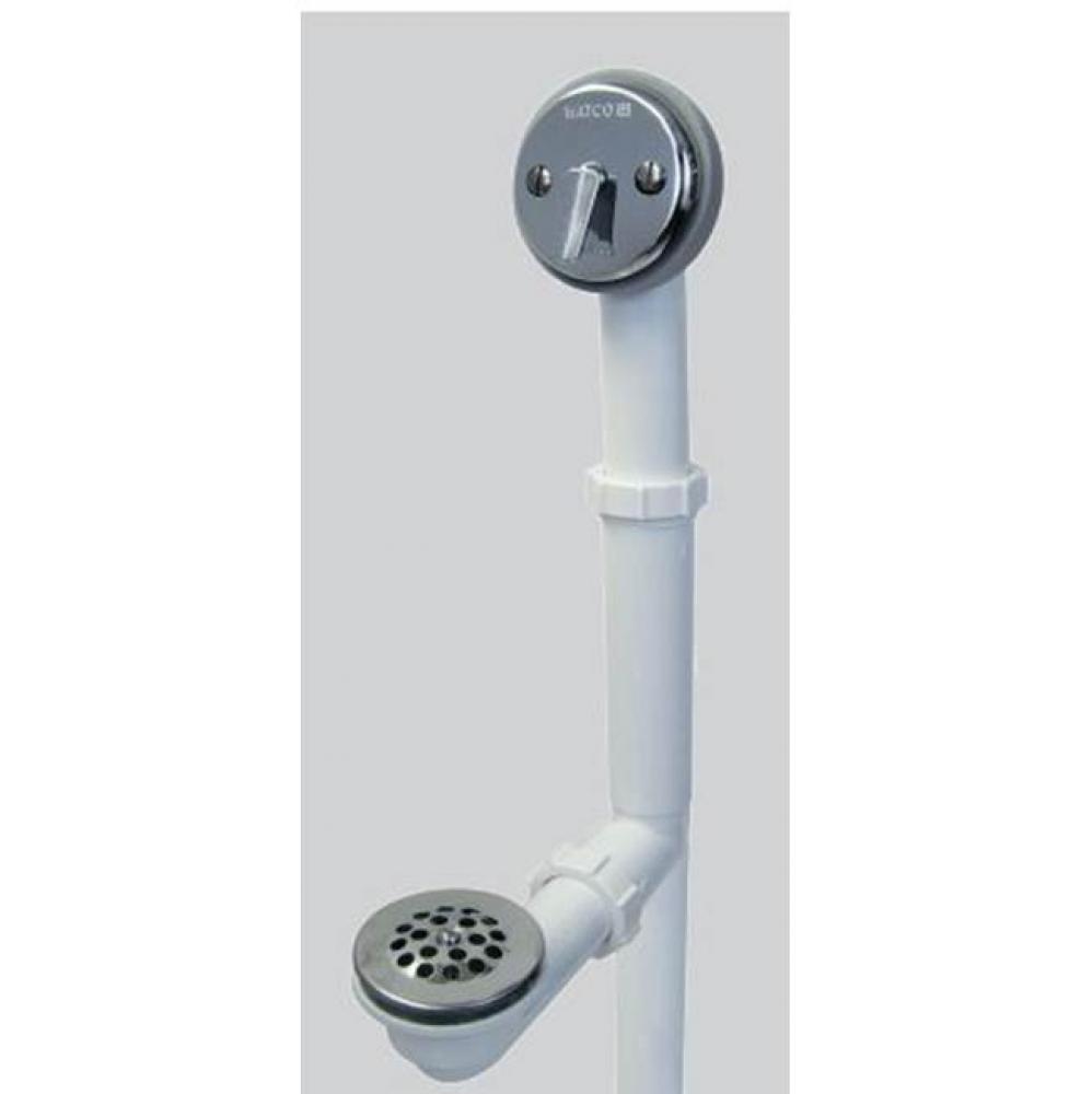 Slip Lock Trip Lever Bath Waste For Tubs To 16-In Sch 40 Pvc Chrome Plated 5 In Extension