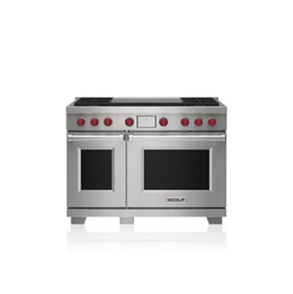 48' Dual Fuel Range - 4 Burners And Infrared Dual Griddle - LP