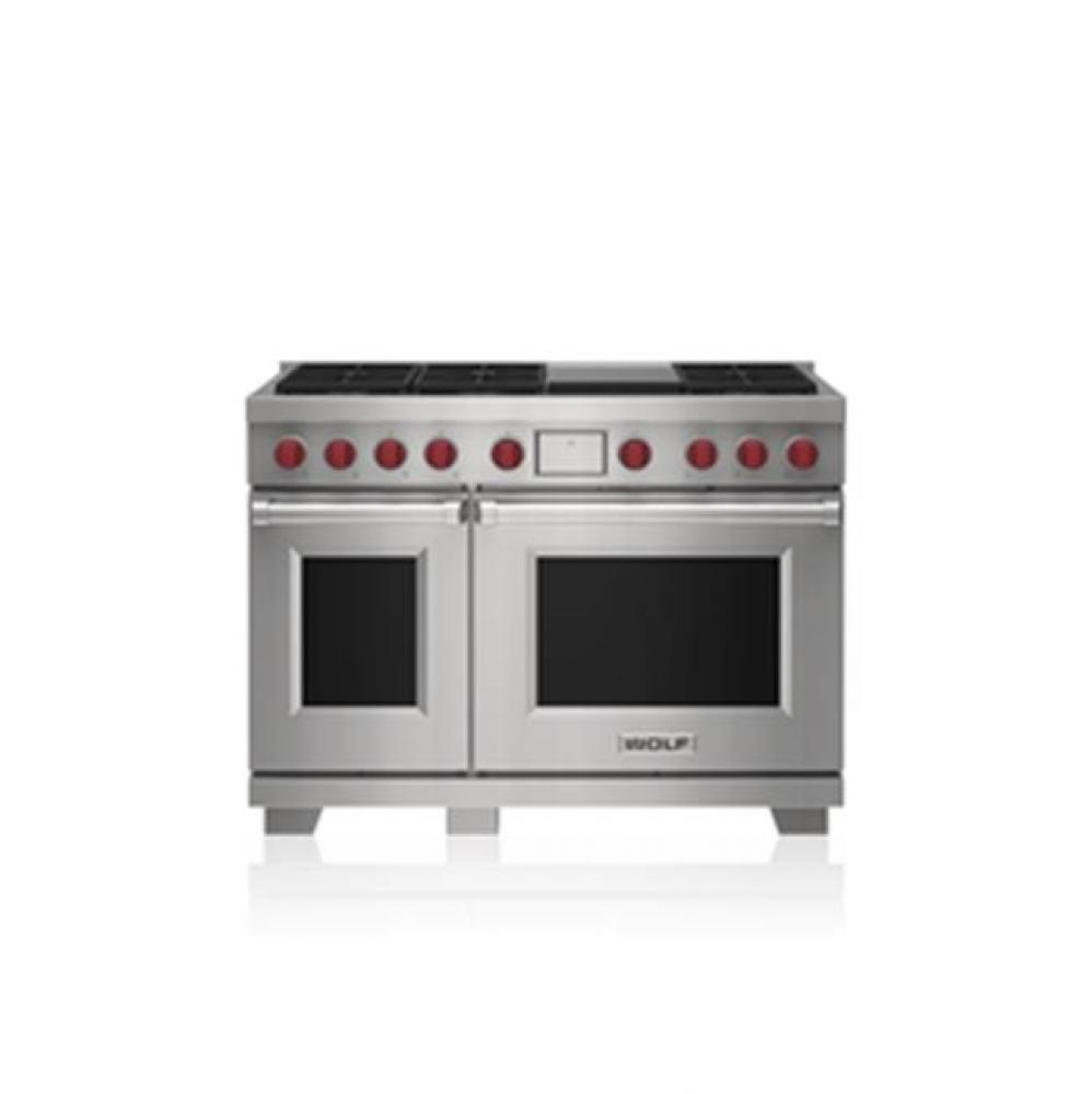 48' Dual Fuel Range - 6 Burners And Infrared Griddle - LP