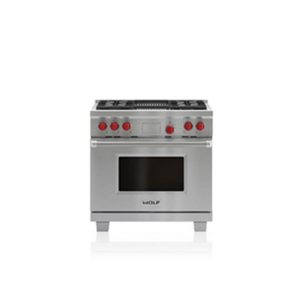 36'' DUAL FUEL, 4 BURNER, CHARBROILER,