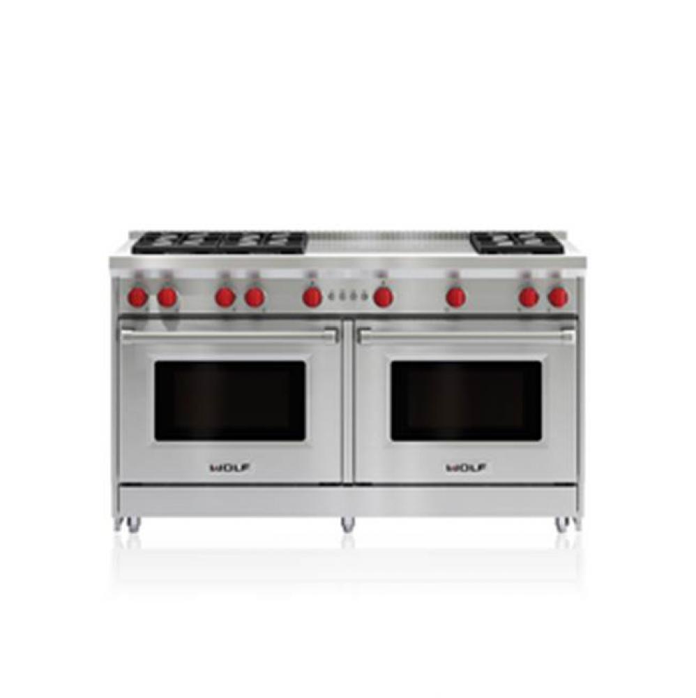 60'' GAS RANGE, 6 BURNER, FRENCHTOP,