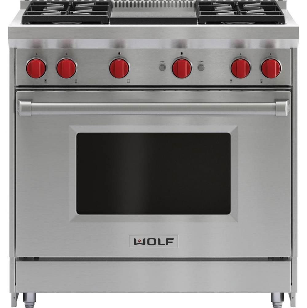 36'' Gas Range, 4 Burner, Griddle, Ng