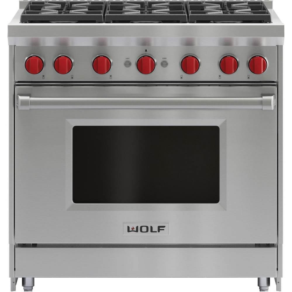 36'' Gas Range, 6 Burner, Ng