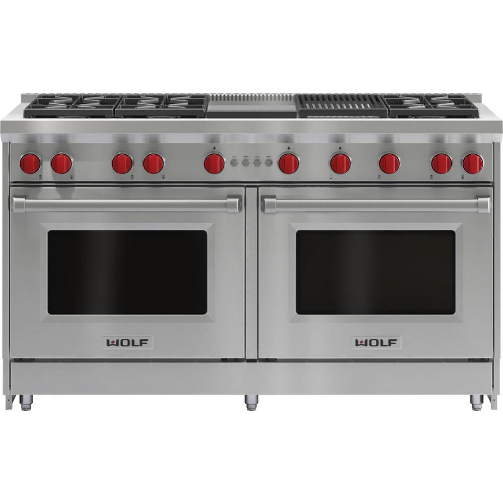 60'' Gas Range, 6 Burner, Char & Griddle, Ng