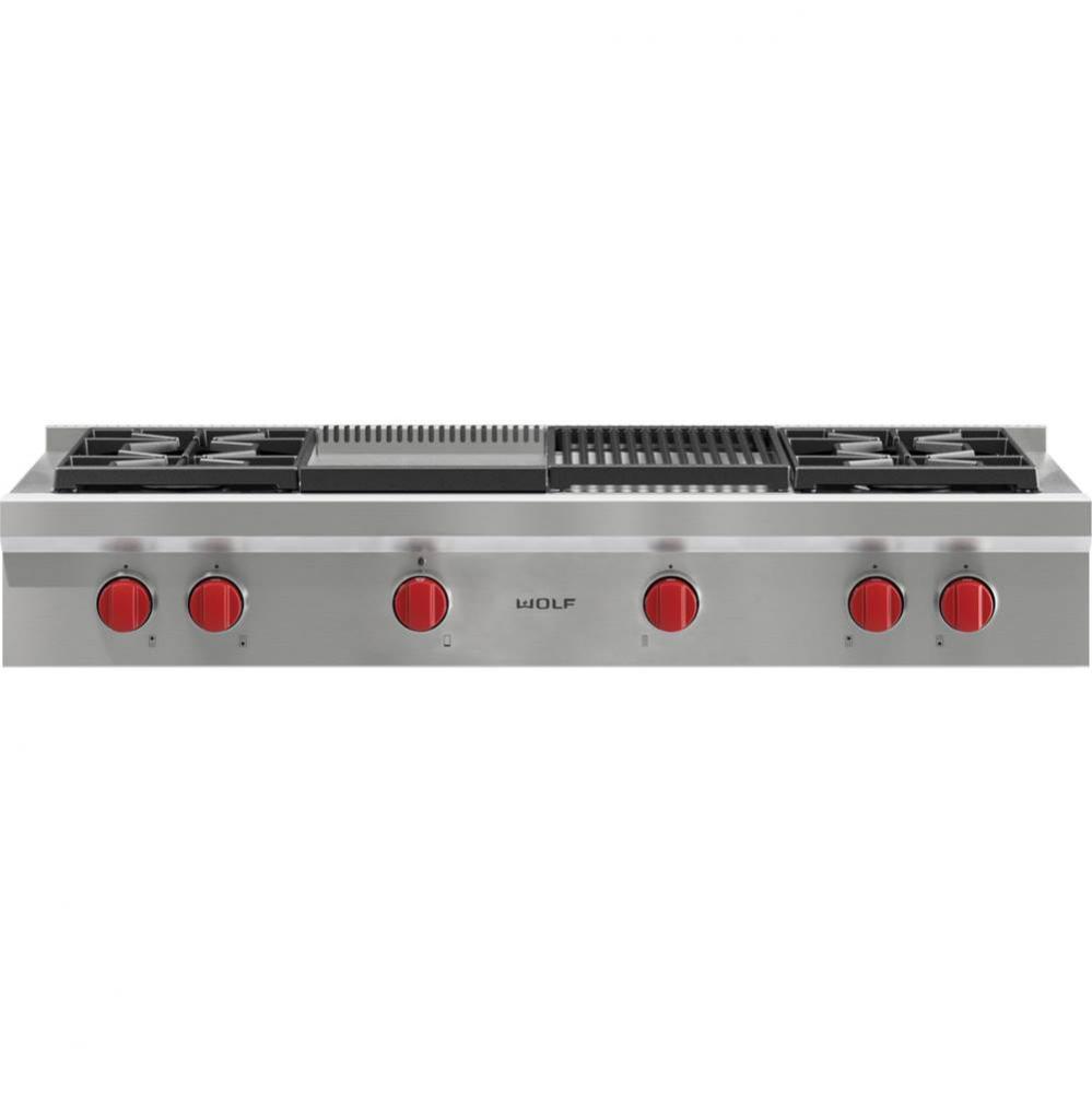 48'' Sealed Burner Rangetop, 4 Burner, Char & Griddle, Ng