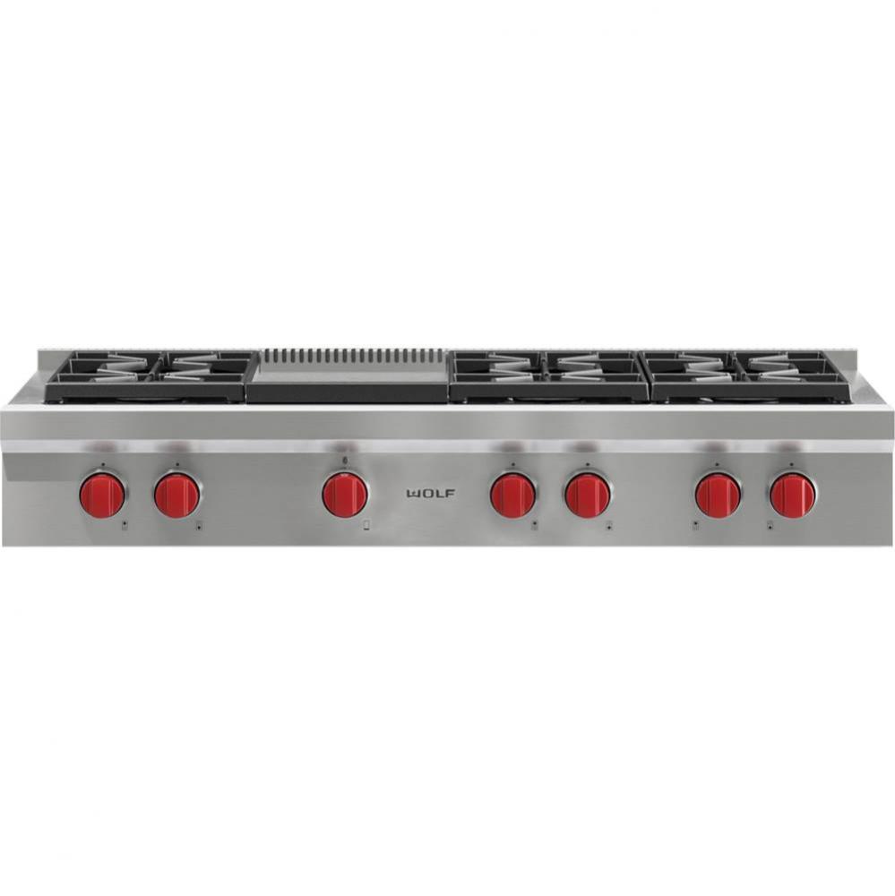 48'' Sealed Burner Rangetop, 6 Burner, Griddle, Ng