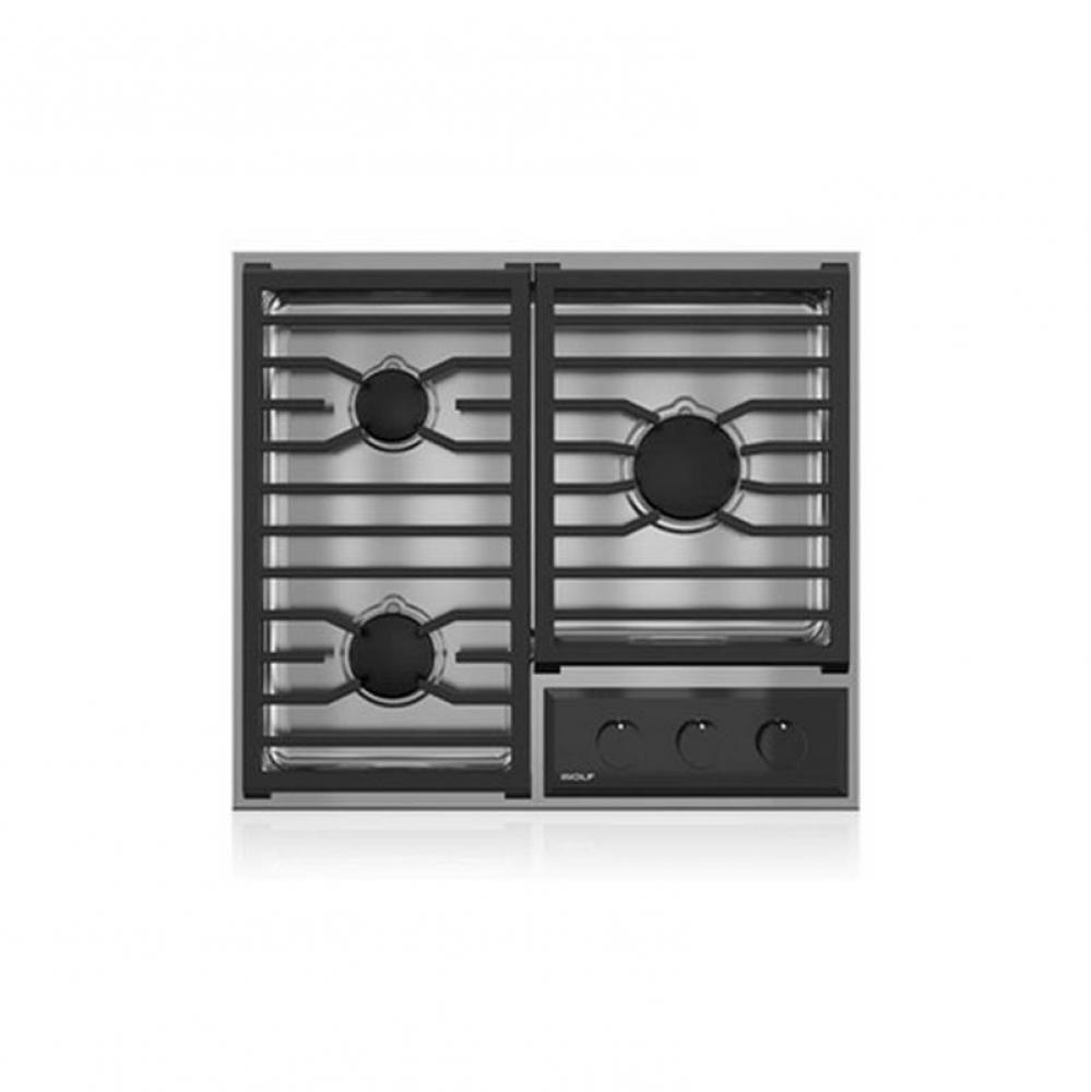 24'' Framed Transitional Gas Cooktop / Lp