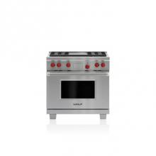 Wolf DF364G - 36'' DUAL FUEL, 4 BURNER, GRIDDLE,