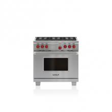 Wolf DF366 - 36'' DUAL FUEL, 6 BURNER,