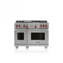 Wolf DF484CG - 48'' DUAL FUEL, 4 BURNER, CHAR & GRIDDLE,