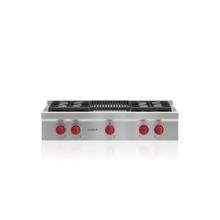 Wolf SRT364C-LP - 36'' Sealed Burner Rangetop, 4 Burner, Charbroiler, Lp