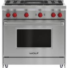 Wolf GR364C - 36'' Gas Range, 4 Burner, Charbroiler, Ng