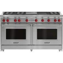 Wolf GR606CG - 60'' Gas Range, 6 Burner, Char & Griddle, Ng