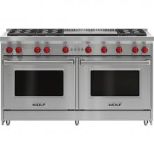 Wolf GR606DG - 60'' Gas Range, 6 Burner, Double Griddle, Ng