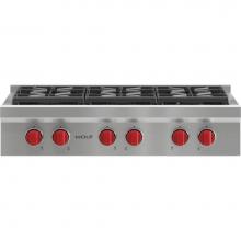 Wolf SRT366 - 36'' Sealed Burner Rangetop, 6 Burner, Ng