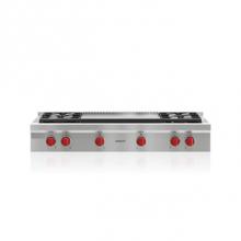 Wolf SRT484DG-LP - 48'' Sealed Burner Rangetop, 4 Burner, Double Griddle, Lp