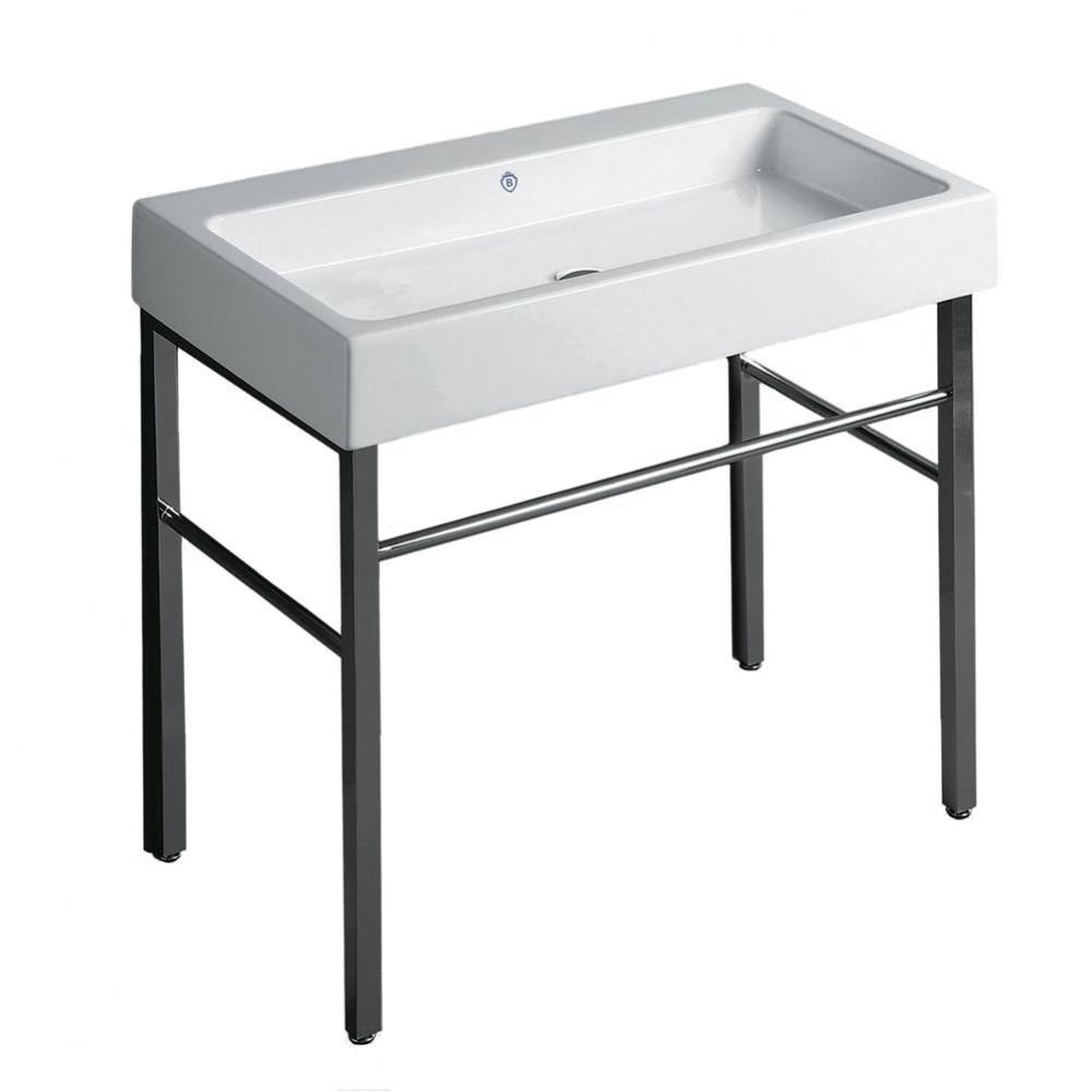 Britannia Large Rectangular Sink Console with Front towel Bar and No Hole Drill