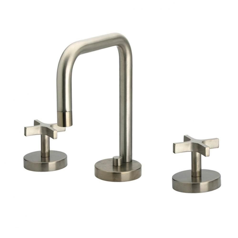 Metrohaus Lavatory Widespread Faucet with Swivel Spout and Pop-up Waste with Cross Handles